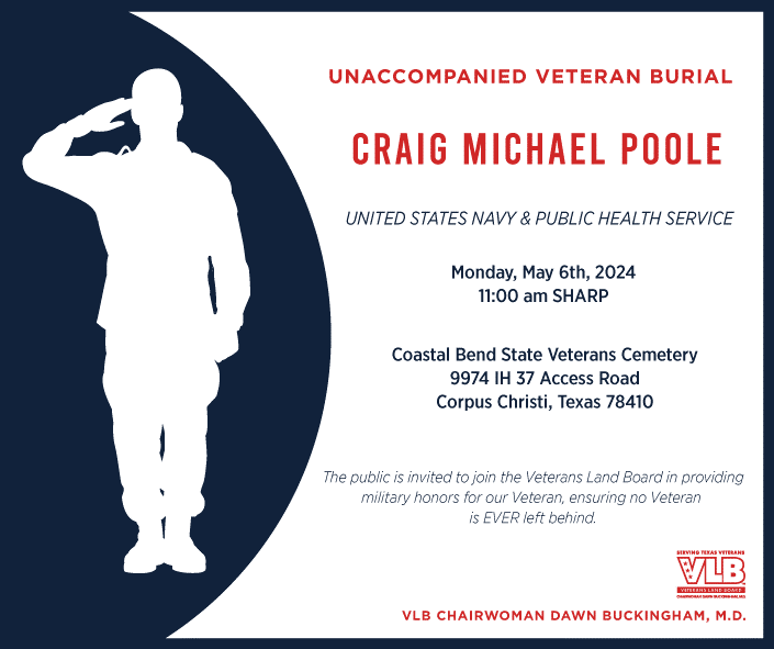 U.S. Navy and U.S. Public Health Service Veteran Craig Michael Poole Unaccompanied Veteran Burial
