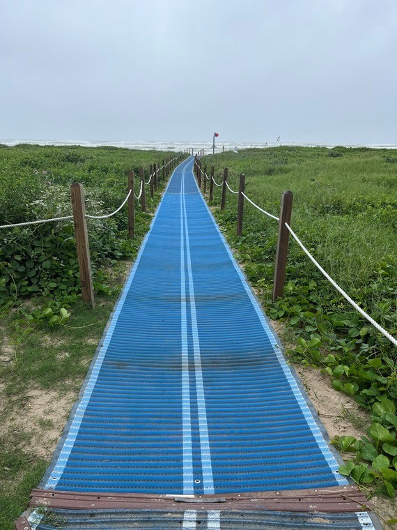 A Mobility Mat in use at South Padre Island