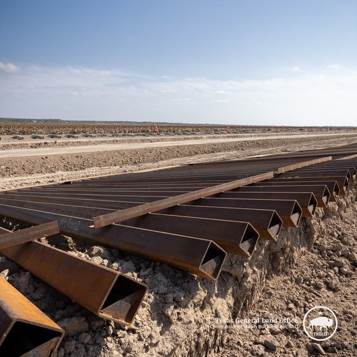 Border wall panels in Starr County, Texas