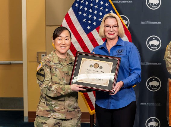 Brigadier General Tanya Trout of TMD and Texas Land Commissioner Dawn Buckingham, M.D.