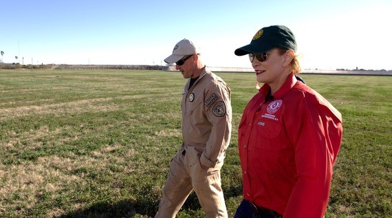 Commissioner Dawn Buckingham pictured at the Texas-Mexico border in February 2024