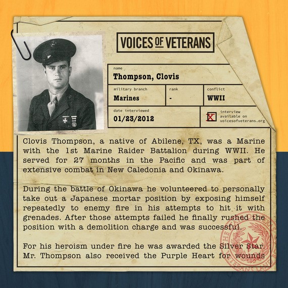 Voices of Veterans: Clovis Thompson - U.S. Marines - Profile