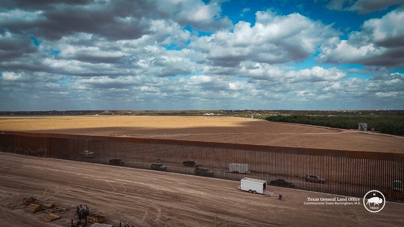 The border wall paneling on the 1,402-acre ranch along the Rio Grande at Starr County's border with Mexico is now complete