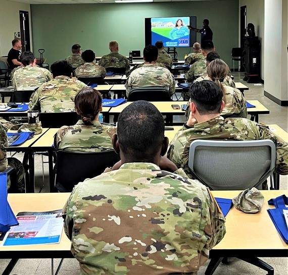 VLB Outreach Rep and U.S. Army Veteran Travis Willis teaches servicemembers the benefits of what the VLB offers