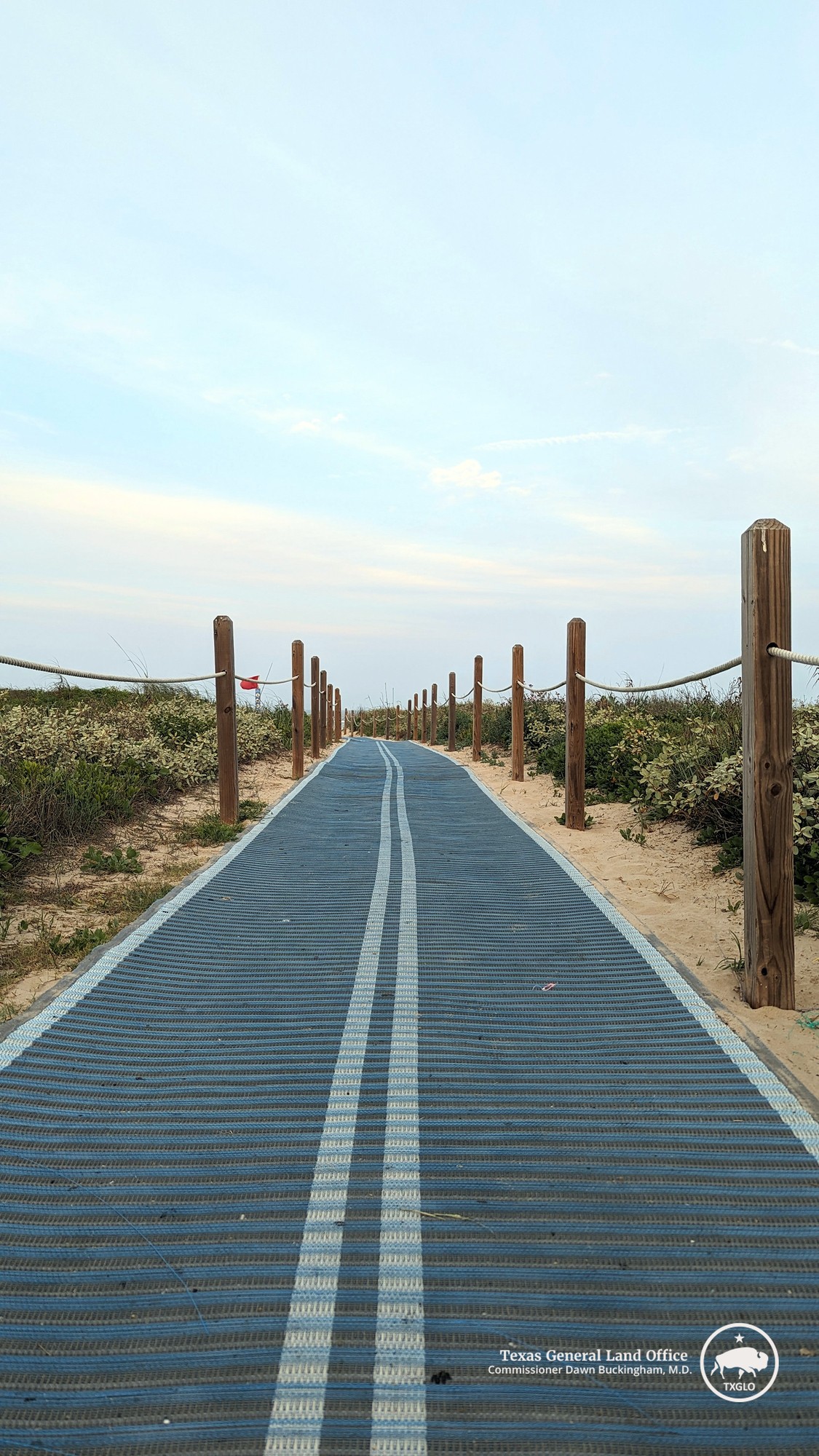 A mobility mat at a beach in Cameron County