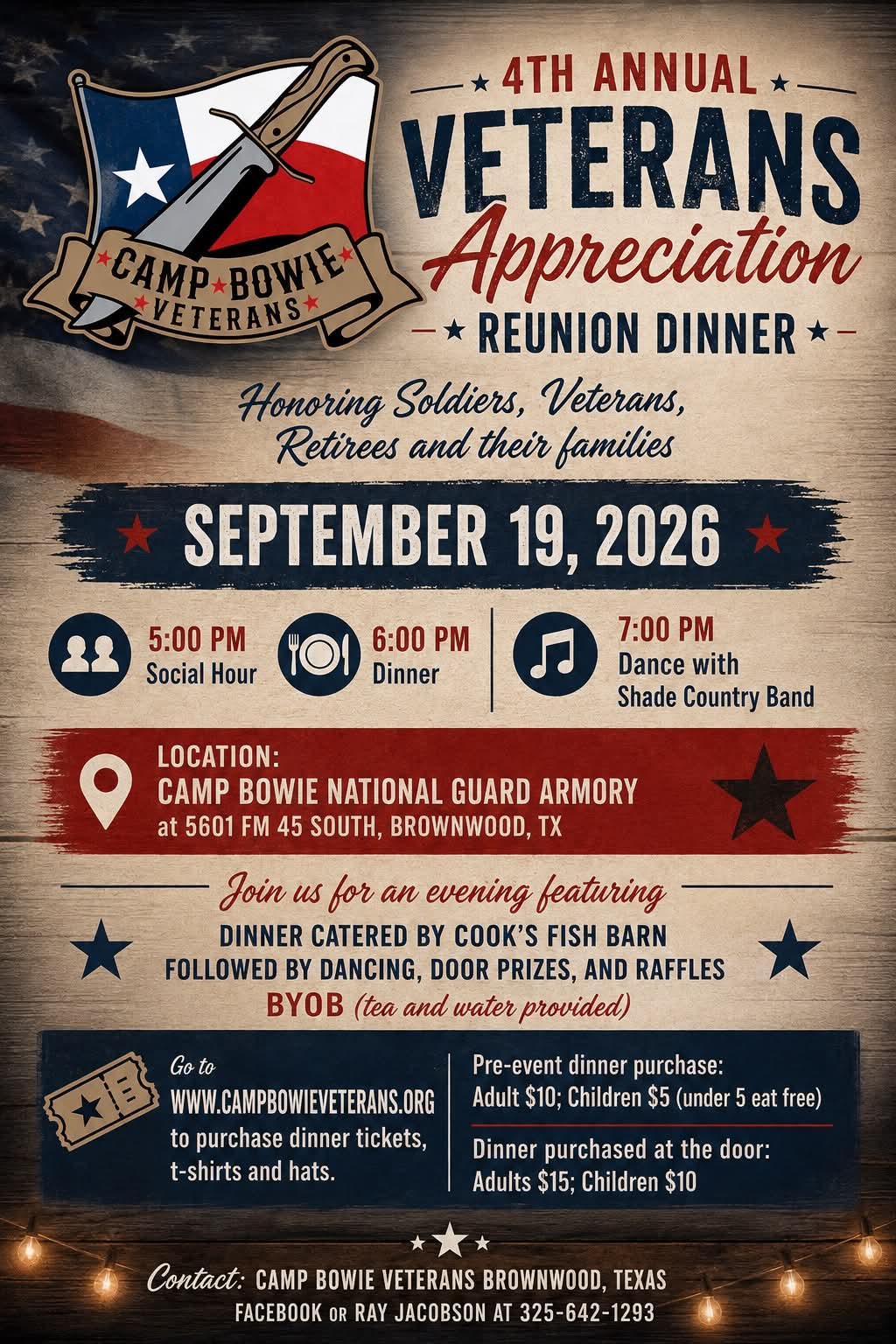  4th Annual Veterans Appreciation Reunion Dinner Flyer