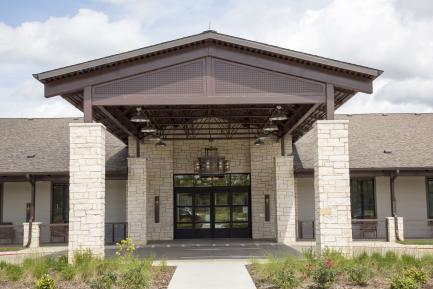 Front entry of the Richard Anderson Houston Texas State Veterans Home.