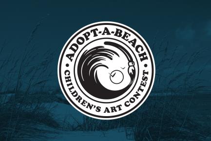 Adopt A Beach Art Contest logo which depicts a brush painting a wave.