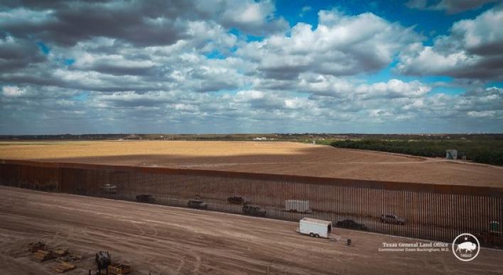 The border wall paneling on the 1,402-acre ranch along the Rio Grande at Starr County's border with Mexico is now complete