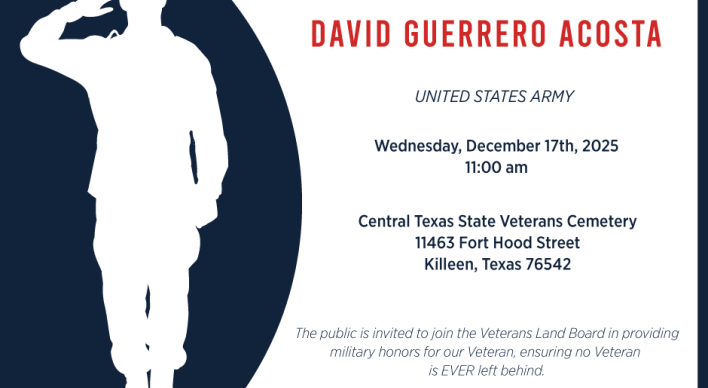 Unaccompanied Veteran Burial for U.S. Army Veteran David Guerrero Acosta