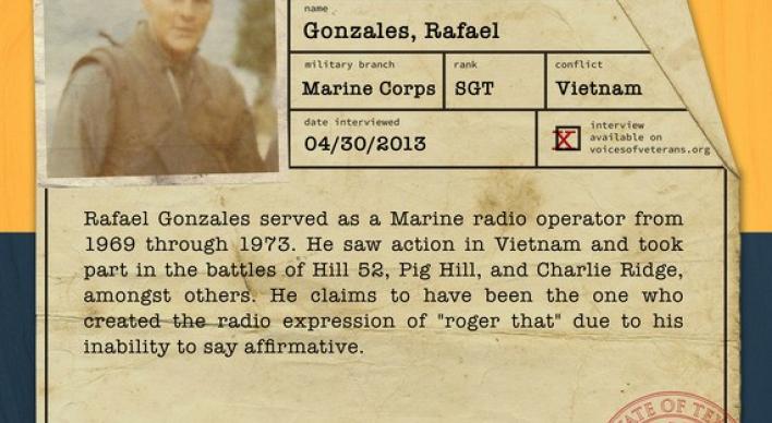 Sergeant (Sgt) Rafael Gonzales who served in the United States Marines