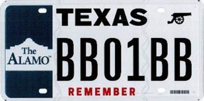 Alamo License Plate