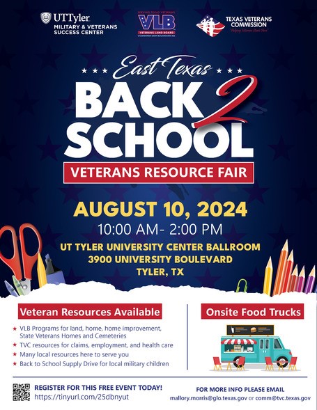 East Texas Back 2 School Veterans Resources Fair Flyer