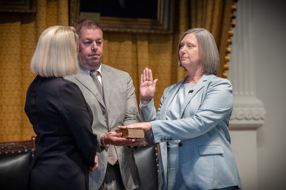 Jennifer Jones is sworn in as Chief Clerk of the General Land Office, Thursday, June 27, 2024